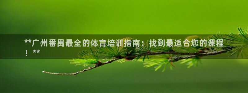欧陆娱乐是真的假的：**广州番禺最全的体育培训指南：
