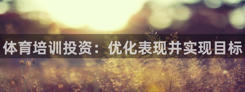 欧陆娱乐怎么注册帐号：体育培训投资：优化表现并实现目